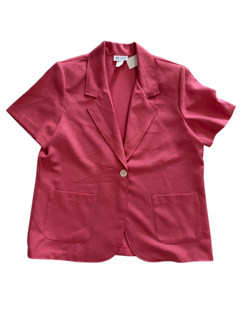 Blair pink short sleeve blazer jacket with pockets